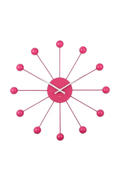 Nástěnné hodiny Karlsson Funky Spider růžová barva