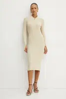 Šaty Patrizia Pepe béžová barva, midi, 8A1491 K078
