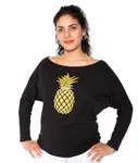Těhotenská mikina, triko Ananas - černé - S