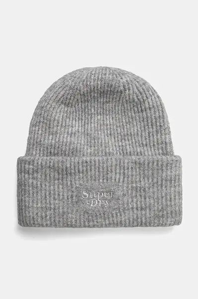 Čepice z vlněné směsi Superdry šedá barva, Y9010185A-2XF