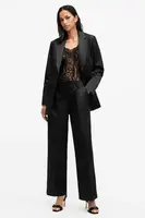 Kalhoty AllSaints SAE dámské, černá barva, široké, medium waist, W029QB