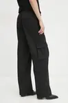Kalhoty Guess MATEA dámské, černá barva, široké, high waist, W5RB41 WGX02