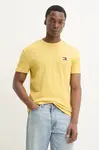 Bavlněné tričko Tommy Jeans žlutá barva, DM0DM20322