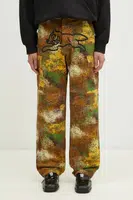 Bavlněné kalhoty ICECREAM Running Dog Cargo Pant zelená barva, jednoduché, IC24430