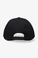 Bavlněná baseballová čepice Alpha Industries černá barva, s potiskem, 126912.682-black