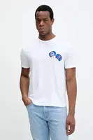 Bavlněné tričko United Colors of Benetton fialová barva, s potiskem, 3I1XU1096