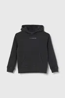 Dětská bavlněná mikina Pepe Jeans NEW DAVIDE HOODIE šedá barva, s kapucí, s potiskem