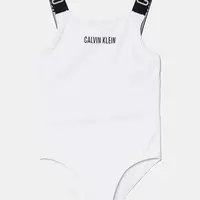 Jednodílné dětské plavky Calvin Klein Jeans bílá barva, KY0KY00098