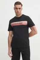 Bavlněné tričko Calvin Klein černá barva, s potiskem, K10K114163