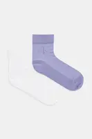 Ponožky Calvin Klein Jeans 2-pack dámské, fialová barva, 701231400