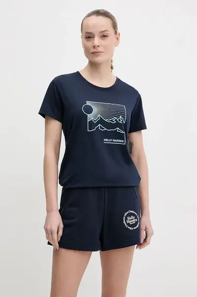 Tričko Helly Hansen SKOG tmavomodrá barva, 63083