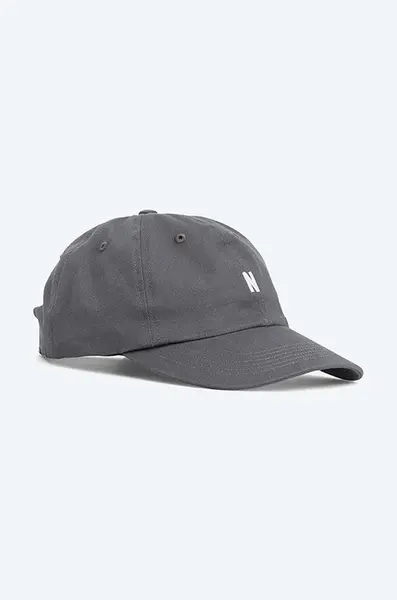 Bavlněná baseballová čepice Norse Projects šedá barva, N80.0001.1072-1072