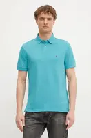 Polo tričko Tommy Hilfiger pánské, zelená barva, MW0MW17770