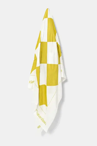 Šátek Calvin Klein žlutá barva, K60K613232