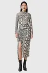 Šaty s příměsí hedvábí AllSaints RIZO více barev, midi, W050DC