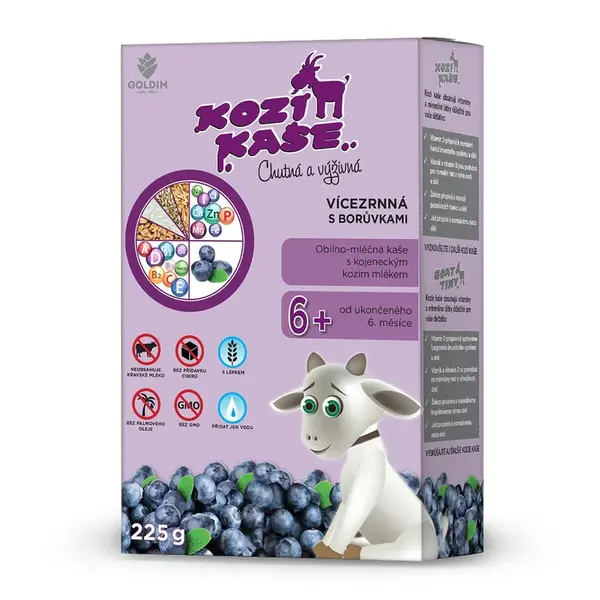 Kozí kaše Vícezrnná s borůvkami 6m+ 225 g
