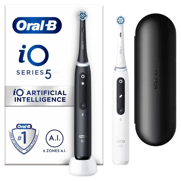 Oral-B iO Series 5 Matt Black+Quite White Duo Pack elektrický zubní kartáček 2 ks