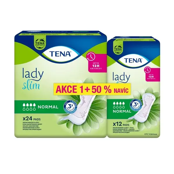 Tena Lady Slim Normal inkontinenční vložky 24 ks +50 % navíc