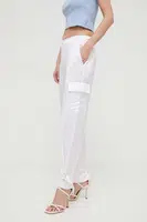 Kalhoty Guess MARZIA dámské, béžová barva, jednoduché, high waist, W4GB50 WG7C0