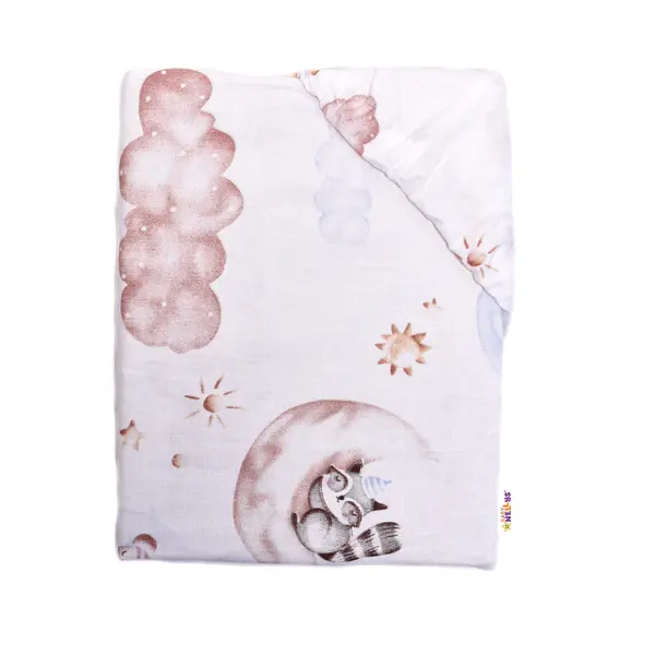 Baby Nellys Bavlněné prostěradlo, Sweet Dreams, bílá, 140 x 70 cm