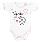 Baby Nellys Body krátký rukáv s vtipným textem  Trenérka celé rodiny