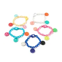 Opaque Acrylic Smiling Face Charm Bracelets