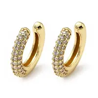Cubic Zirconia C-Shaped Cuff Earrings
