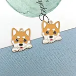 Alloy Enamel Puppy Pendants