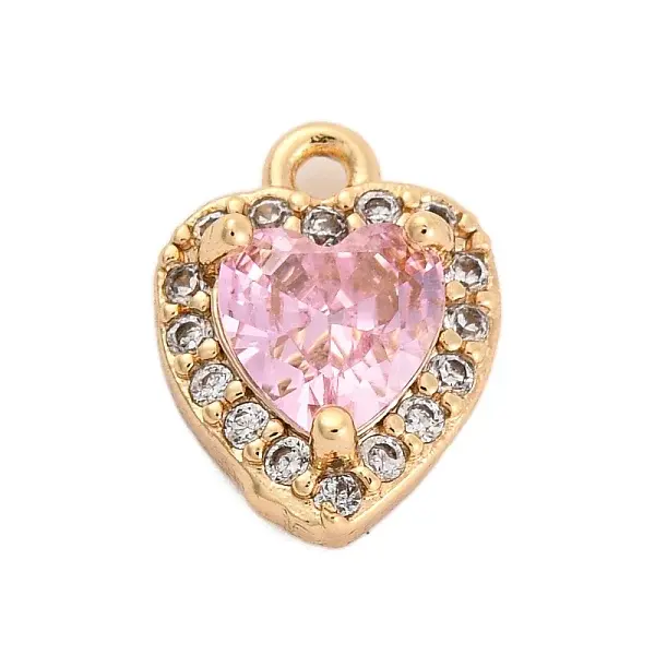 Brass Micro Pave Cubic Zirconia Charms