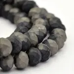 Half Plated Faceted Rondelle Glass Beads Strands
