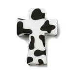 Cross with Cow Silicone Focal Beads