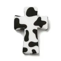 Cross with Cow Silicone Focal Beads