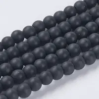 Synthetic Black Stone Beads Strands
