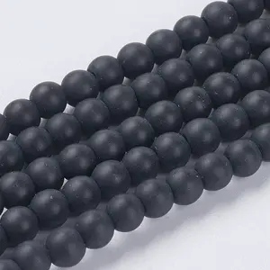 Synthetic Black Stone Beads Strands
