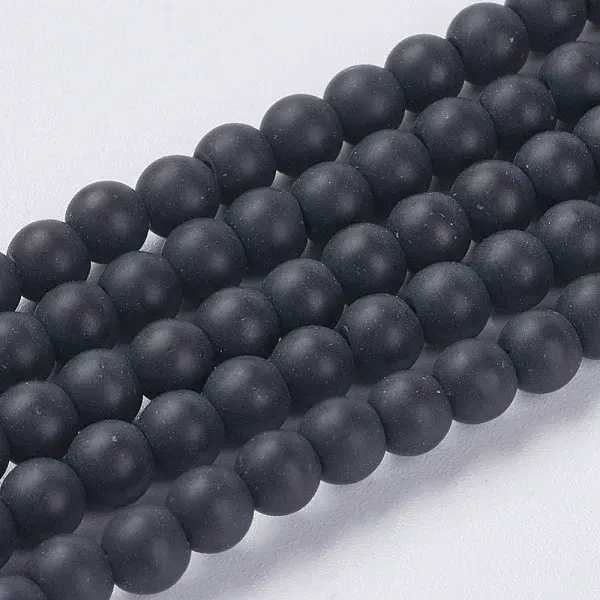 Synthetic Black Stone Beads Strands