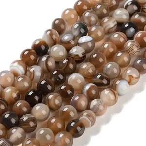 Natural Striped Agate/Banded Agate Beads Strands