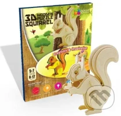 Veverka (NiXiM Dřevěné 3D puzzle) - puzzle z kategorie 3D puzzle