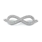 Rack Plating Brass Micro Pave Clear Cubic Zirconia Infinity Connector Charms