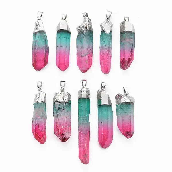Natural Quartz Crystal Pointed Pendants