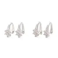 Brass Micro Pave Cubic Zirconia Ice Pick Pinch Bails