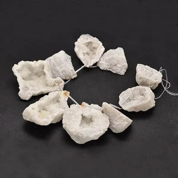Nuggets Natural Druzy Geode Quartz Crystal Beads Strands