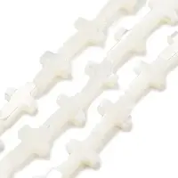 Natural White Mother of Pearl Shell Cross Beads Strands