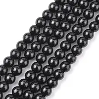 Synthetic Black Stone Beads Strands