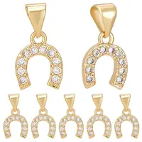 10PCS Brass Micro Pave Cubic Zirconia Charms