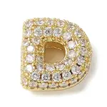 Brass Micro Pave Cubic Zirconia Beads