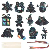 Christmas Theme Rainbow Scratch Painting Art Paper
