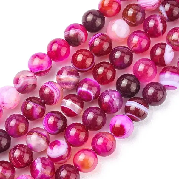 Natural Striped Agate/Banded Agate Bead Strands