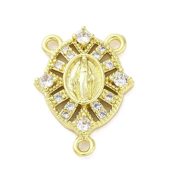 Brass Clear Cubic Zirconia Virgin Mary Chandelier Component Links