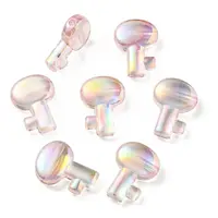 UV Plating Rainbow Iridescent Transparent Acrylic Beads