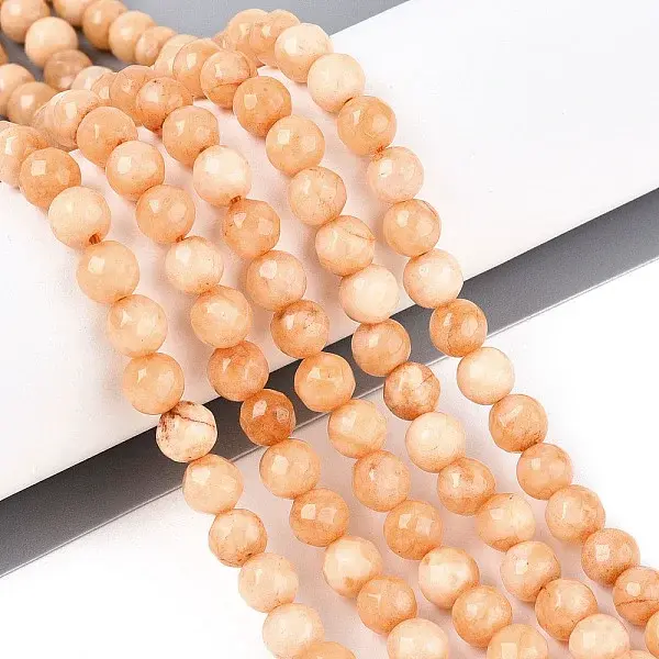 Dyed Natural White Jade Beads Strands